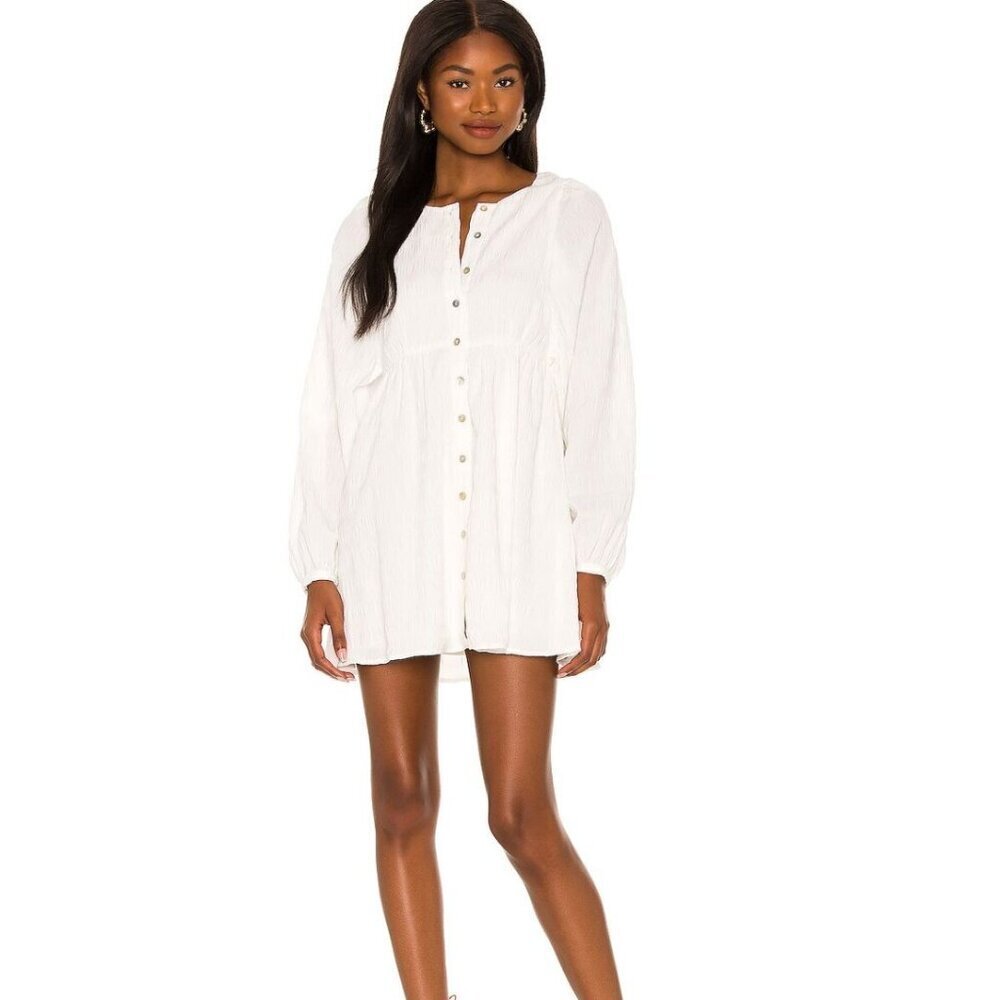 Majorelle Kimmie Mini Dress in White Size Medium Balloon Sleeves